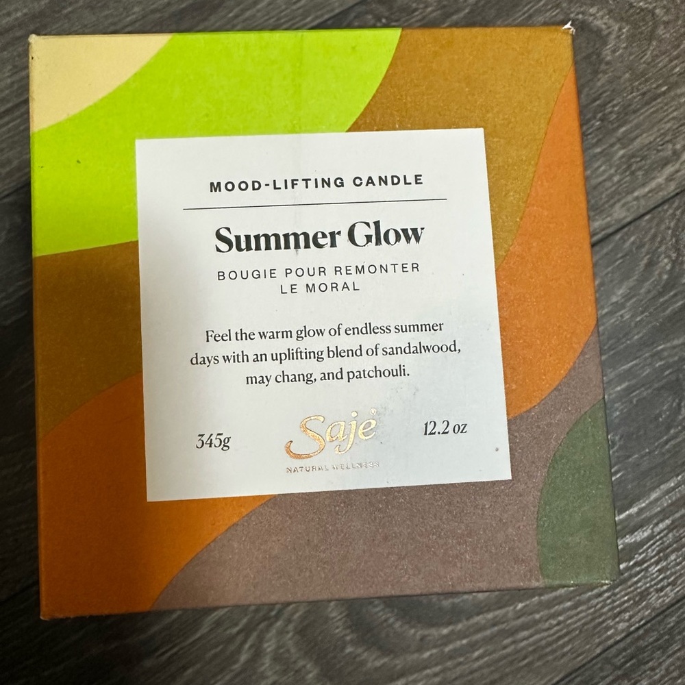 Saje Summer Glow Mood-Lifting Candle - BNIB- LIMITED EDITION SCENT